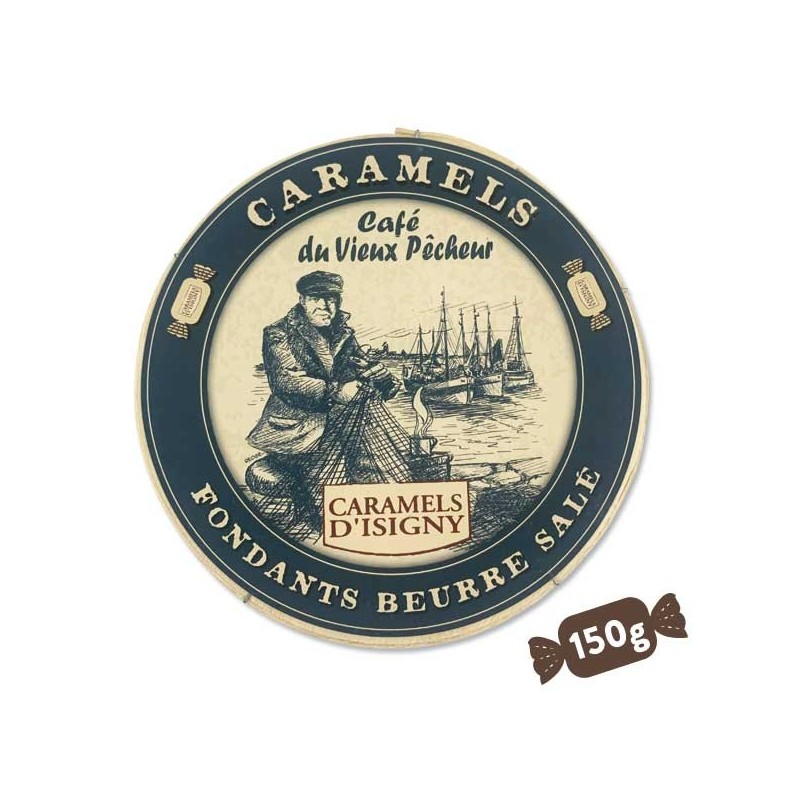 Caramelli in legno rotondo fondente con burro salato di isigny a.o.p. 150G - Old Fisherman Coffee