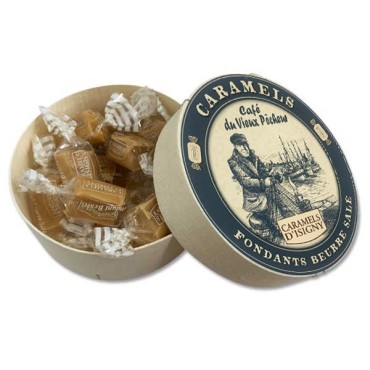 Caramelli in legno rotondo fondente con burro salato di isigny a.o.p. 75G - Old Fisherman Coffee