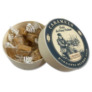 Caramelli in legno rotondo fondente con burro salato di isigny a.o.p. 75G - Old Fisherman Coffee