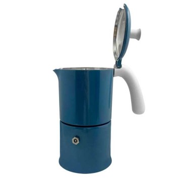 Cafetière italienne Moka classique Bleu / Blanc 6 tasses TOUS FEUX SAUF INDUCTION ANG60502 - ANGELINA MADE IN ITALY