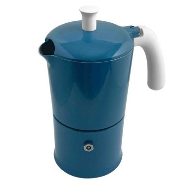 Cafetière italienne Bleu / Blanc 6 tasses Gaz ANG60502 - ANGELINA MADE IN ITALY