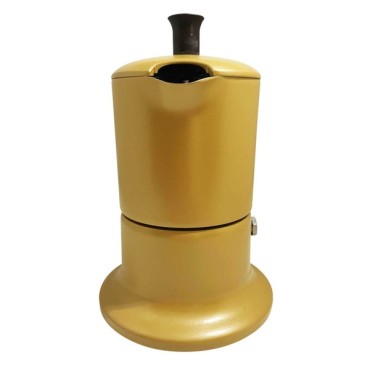 Cafetière italienne moutarde / marron 3 tasses tous feux ANG3IND1304 - ANGELINA MADE IN ITALY