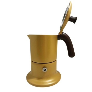 Cafetière italienne moutarde / marron 3 tasses TOUS FEUX ANG3IND1304 - ANGELINA MADE IN ITALY