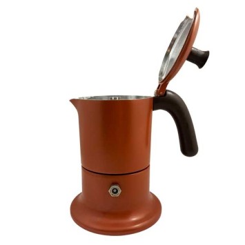 Cafetière italienne orange / marron 3 tasses TOUS FEUX ANG3IND1004 - ANGELINA MADE IN ITALY