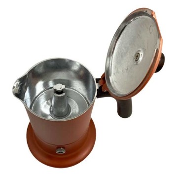 Cafetière italienne orange / marron 3 tasses TOUS FEUX ANG3IND1004 - ANGELINA MADE IN ITALY
