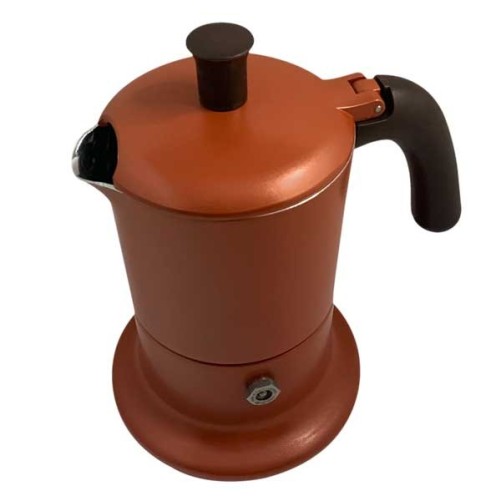 Cafetière italienne orange / marron 3 tasses tous feux ANG3IND1004 - ANGELINA MADE IN ITALY