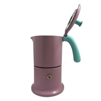 Cafetière italienne rose / tiffany 6 tasses TOUS FEUX ANG6IND0801 - ANGELINA MADE IN ITALY