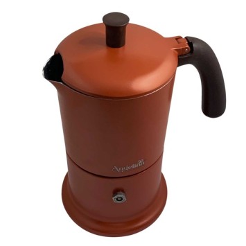 Cafetière italienne orange / marron 6 tasses TOUS FEUX ANG6IND1004 - ANGELINA MADE IN ITALY