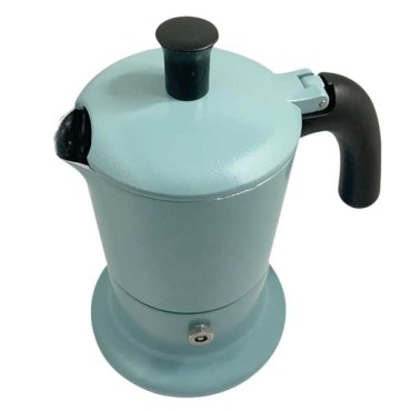 Cafetière italienne bleu clair / noir 3 tasses Tous feux ANG3IND0903 - ANGELINA MADE IN ITALY