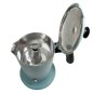 Cafetière italienne bleu clair / noir 3 tasses TOUS FEUX ANG3IND0903 - ANGELINA MADE IN ITALY