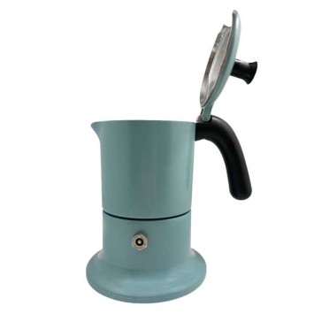 Cafetière italienne bleu clair / noir 3 tasses TOUS FEUX ANG3IND0903 - ANGELINA MADE IN ITALY