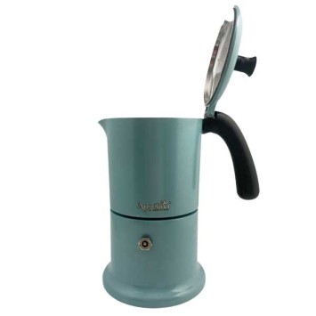 Cafetière italienne bleu clair / noir 6 tasses TOUS FEUX ANG6IND0903 - ANGELINA MADE IN ITALY