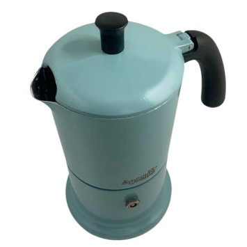 Cafetière italienne bleu clair / noir 6 tasses TOUS FEUX ANG6IND0903 - ANGELINA MADE IN ITALY