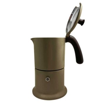 Cafetière italienne or / marron 6 tasses TOUS FEUX ANG6IND1504 - ANGELINA MADE IN ITALY