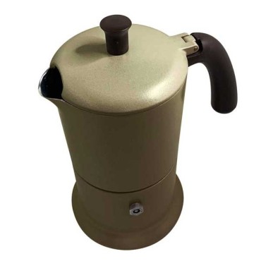 Cafetière italienne or / marron 6 tasses TOUS FEUX ANG6IND1504 - ANGELINA MADE IN ITALY