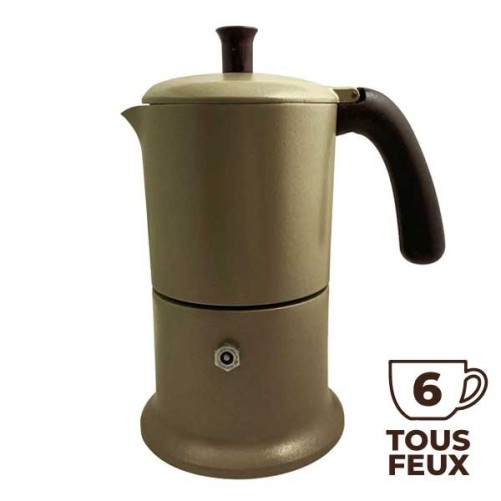 Cafetière italienne or / marron 6 tasses TOUS FEUX ANG6IND1504 - ANGELINA