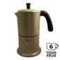 Cafetière italienne or marron 6Tasses TOUS FEUX ANG6IND1504 - ANGELINA MADE IN ITALY