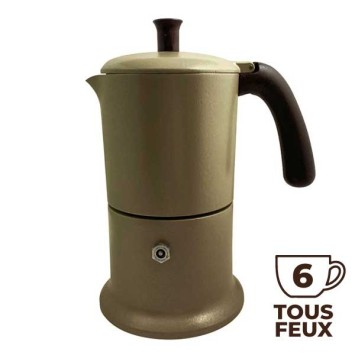 Cafetière italienne or / marron 6 tasses TOUS FEUX ANG6IND1504 - ANGELINA