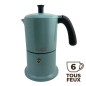 Cafetière italienne bleu clair / noir 6 tasses TOUS FEUX ANG6IND0903 - ANGELINA MADE IN ITALY