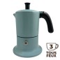 Cafetière italienne bleu clair / noir 3 tasses TOUS FEUX ANG3IND0903 - ANGELINA MADE IN ITALY