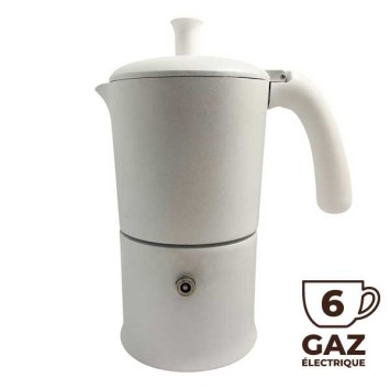 Cafetière italienne Moka classique Blanc / Blanc 6 tasses TOUS FEUX SAUF INDUCTION ANG60202 - ANGELINA