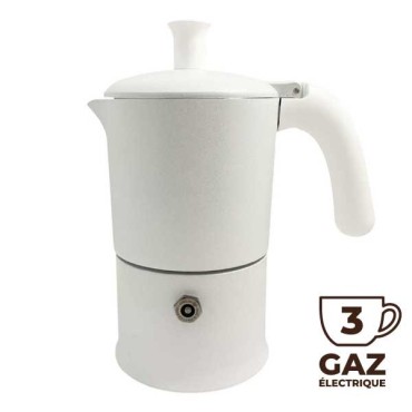 Cafetière italienne Moka classique Blanc / Blanc 3 tasses TOUS FEUX SAUF INDUCTION ANG30202 - ANGELINA