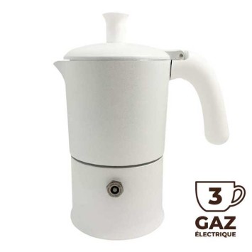 Cafetière italienne Moka classique Blanc / Blanc 3 tasses TOUS FEUX SAUF INDUCTION ANG30202 - ANGELINA