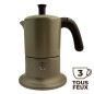 Cafetière italienne or / marron 3 tasses TOUS FEUX ANG3IND1504 - ANGELINA MADE IN ITALY