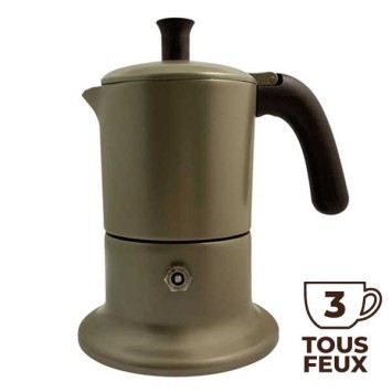 Cafetière italienne or / marron 3 tasses TOUS FEUX ANG3IND1504 - ANGELINA