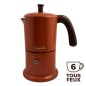 Cafetière italienne orange / marron 6 tasses TOUS FEUX ANG6IND1004 - ANGELINA MADE IN ITALY