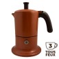 Cafetière italienne orange / marron 3 tasses TOUS FEUX ANG3IND1004 - ANGELINA MADE IN ITALY