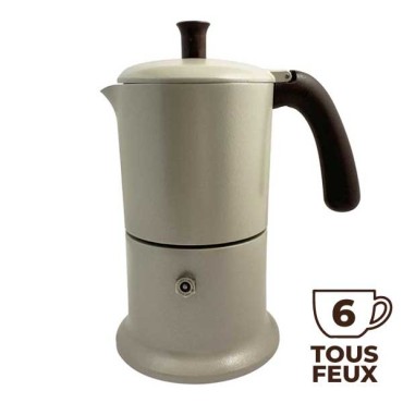 Cafetière italienne sable / marron 6 tasses TOUS FEUX ANG6IND1104 - ANGELINA