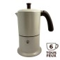 Cafetière italienne sable / marron 6 tasses TOUS FEUX ANG6IND1104 - ANGELINA MADE IN ITALY