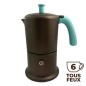 Cafetière italienne bronze / tiffany 6 tasses TOUS FEUX ANG6IND0701 - ANGELINA MADE IN ITALY