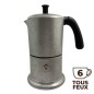 Cafetière italienne Vintage Alu / noir 6 tasses TOUS FEUX ANG6INDVIN03 - ANGELINA MADE IN ITALY