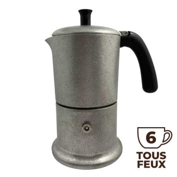 Cafetière italienne Vintage Alu / noir 6 tasses TOUS FEUX ANG6INDVIN03 - ANGELINA MADE IN ITALY
