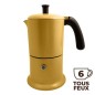 Cafetière italienne moutarde / marron 6 tasses TOUS FEUX ANG6IND1304 - ANGELINA MADE IN ITALY