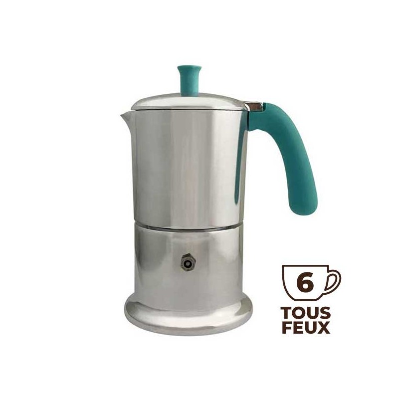 Cafetière italienne Alu / Tiffany 6 tasses Tous feux ANG6IND0001 - ANGELINA MADE IN ITALY