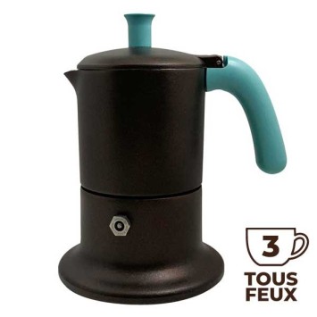 Cafetière italienne bronze / tiffany 3 tasses TOUS FEUX ANG3IND0701 - ANGELINA MADE IN ITALY
