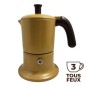 Cafetière italienne moutarde / marron 3 tasses TOUS FEUX ANG3IND1304 - ANGELINA MADE IN ITALY