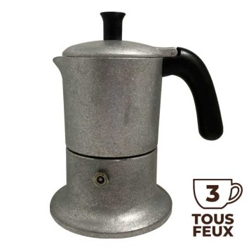 Cafetière italienne Vintage Alu / noir 3 tasses TOUS FEUX ANG3INDVIN03 - ANGELINA
