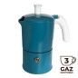 Cafetière italienne Moka classique Bleu / Blanc 3 tasses TOUS FEUX SAUF INDUCTION ANG30502 - ANGELINA MADE IN ITALY