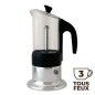 Cafetière italienne CORINNA argent 3 tasses TOUS FEUX COR30101 - ANGELINA MADE IN ITALY