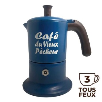 Cafetière italienne Moka Classique 3 Tasses CAFÉ DU VIEUX PÊCHEUR tous feux - ANGELINA