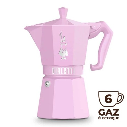 Italian coffee maker Moka exclusive pink 6 cups - Bialetti