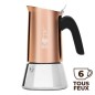 Bialetti coffee maker induction from 6 cups stainless steel copper