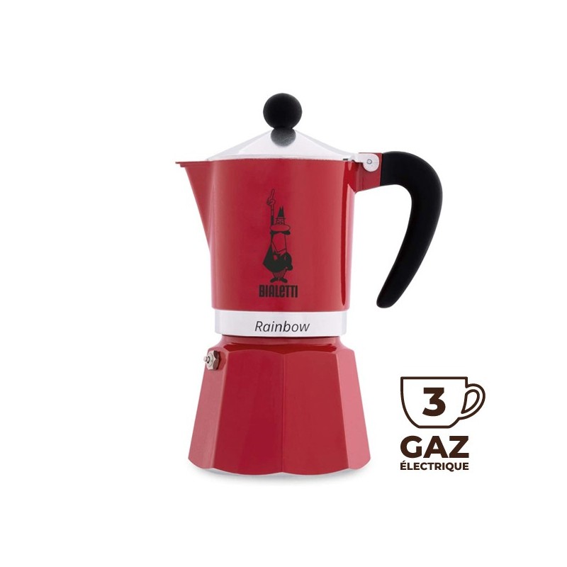 Bialetti Rainbow coffee maker 3 cups - Red
