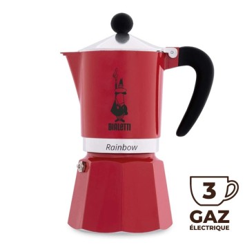 Bialetti Rainbow coffee maker 3 cups - Red