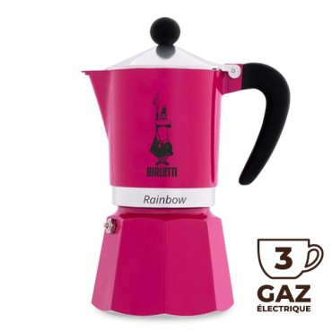 Bialetti Rainbow coffee maker 3 cups - Fuschia