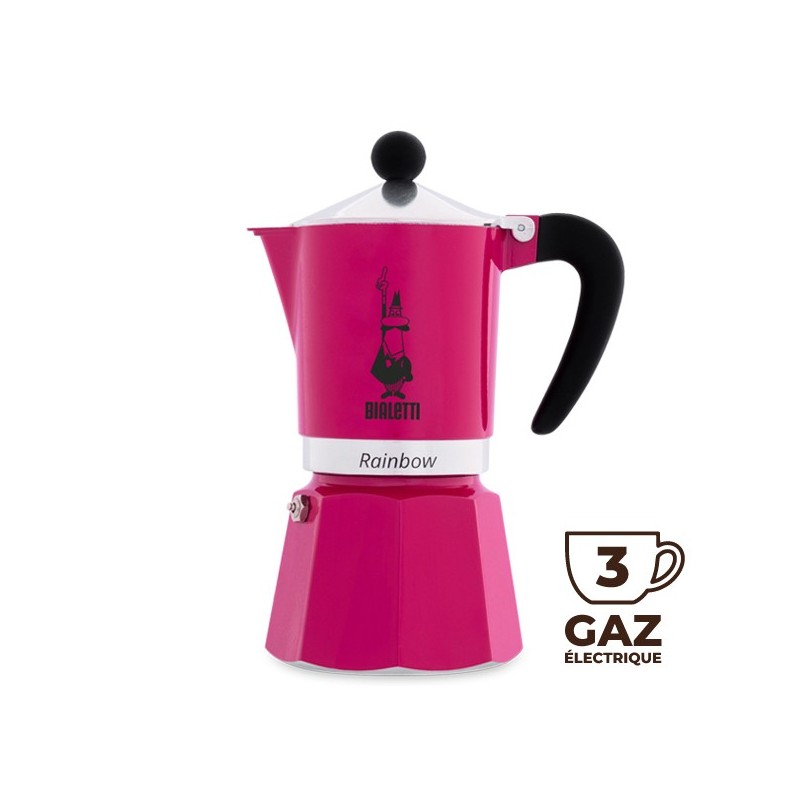 Bialetti Rainbow coffee maker 3 cups - Fuschia